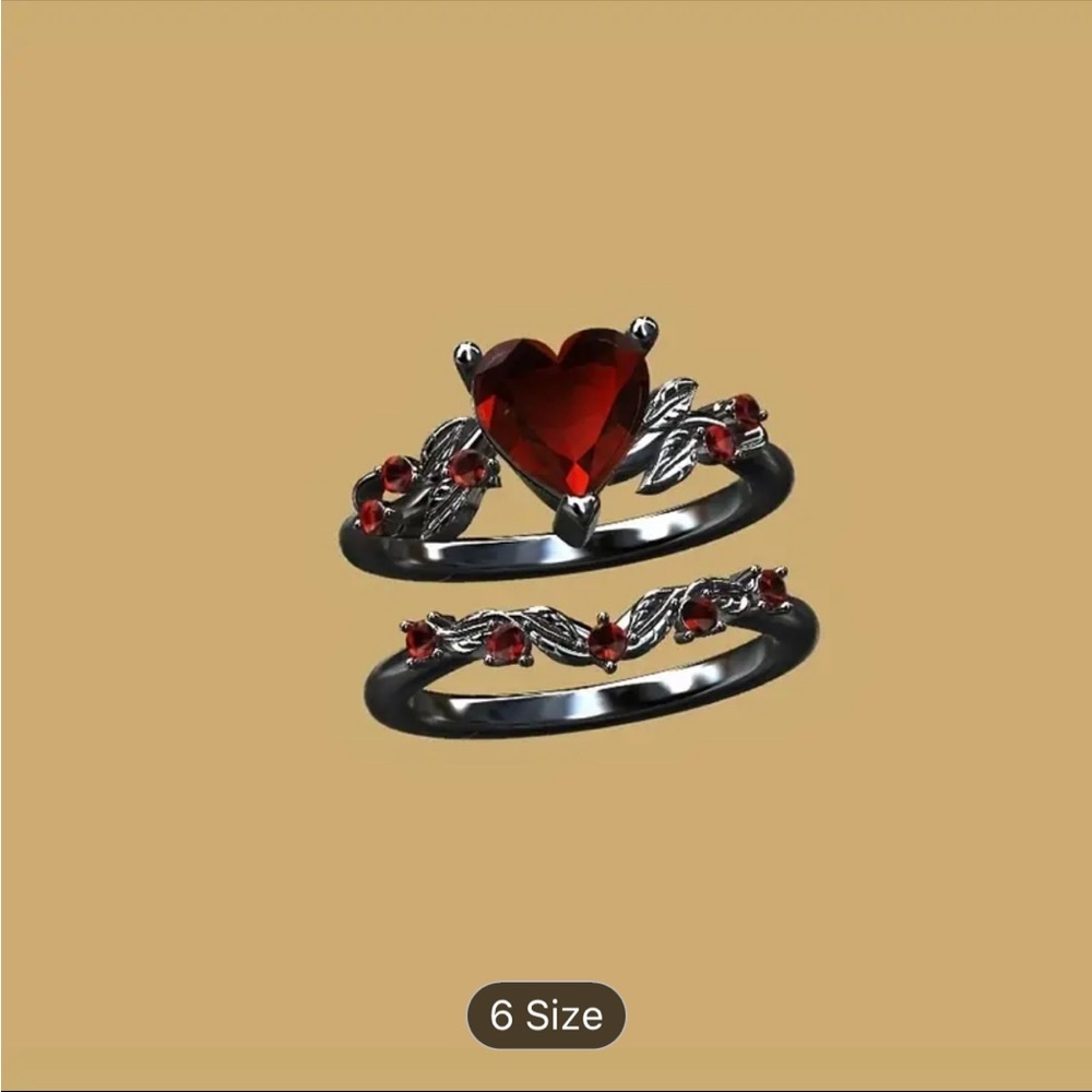 Double rings heart zirconia - Picture 8 of 13
